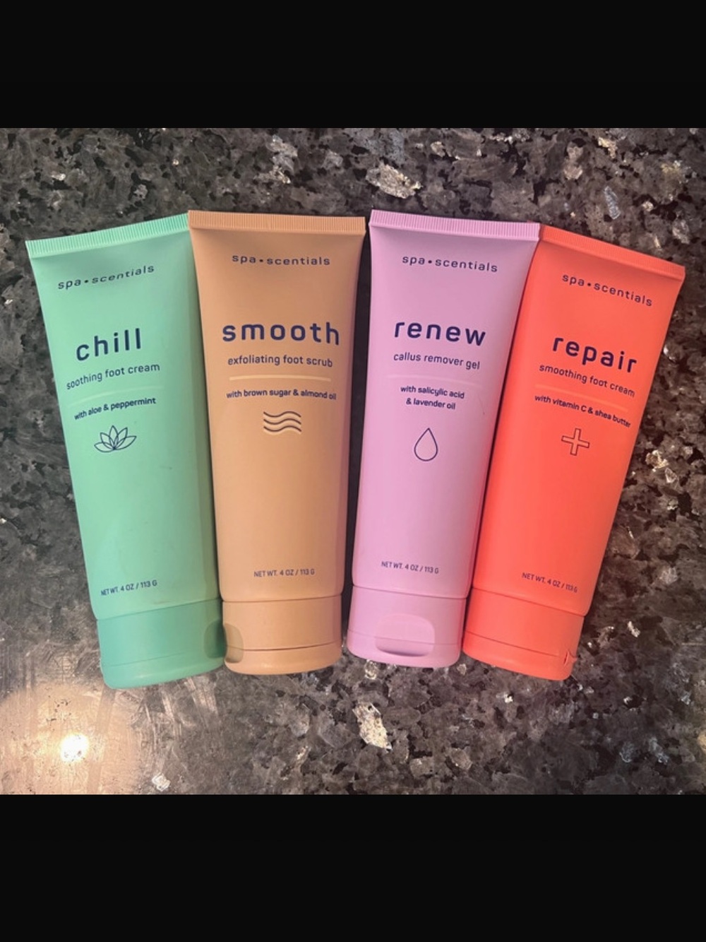 Spa-scentials 4 Foot Care Product Set New